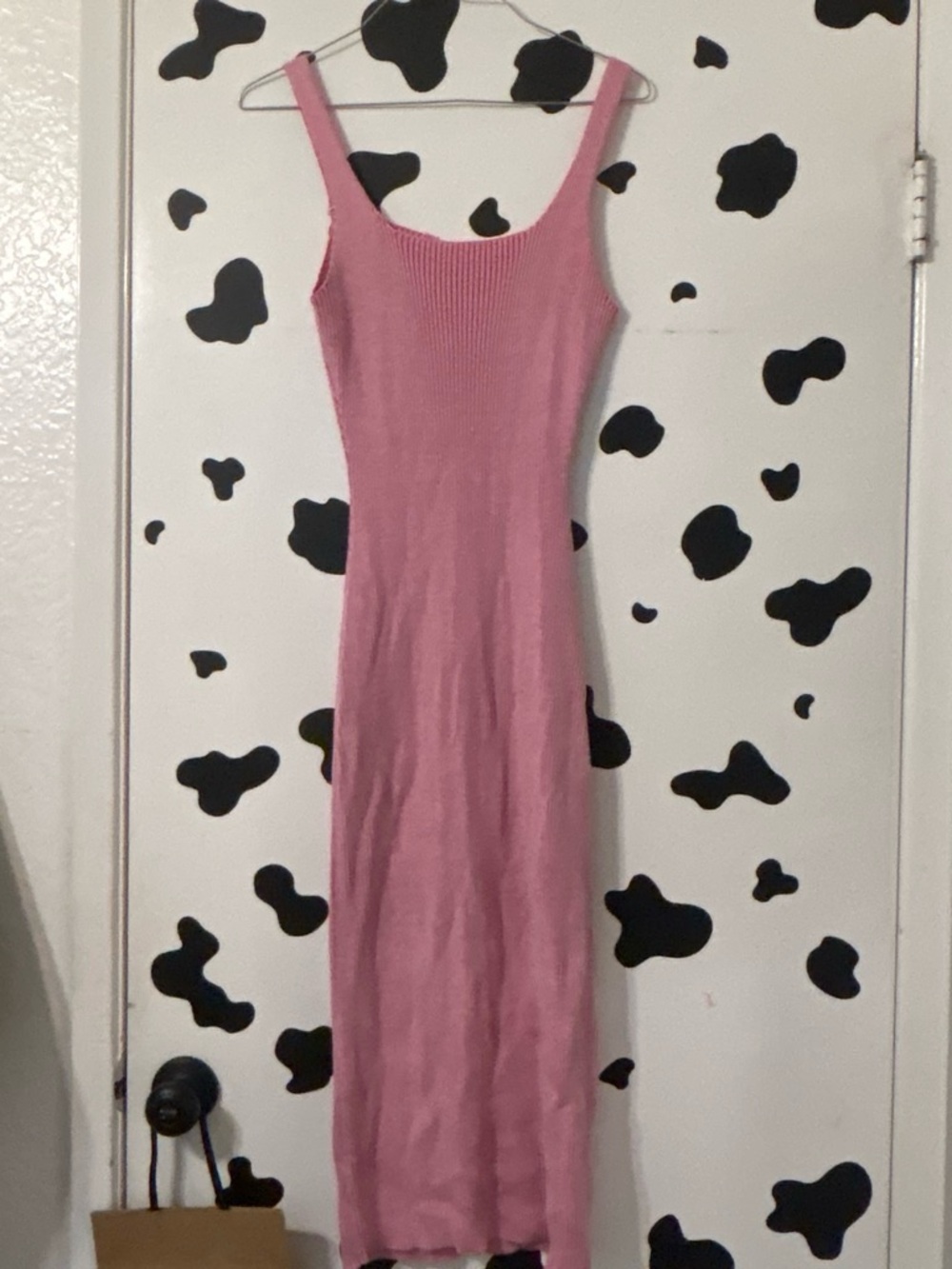 emory park Pink Ribbed Maxi Tank Dress